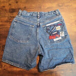 Vintage Z Cavaricci Denim Shorts Size 27 Mid Rise Medium Wash Cotton 80's